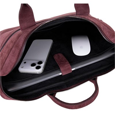 Bloominbag Burgundy Still Hakiki Süet Deri 15-16 Inç Macbook/laptop Çantası