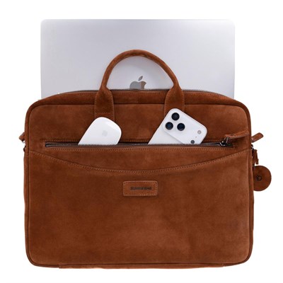 Bloominbag Camel Still Hakiki Süet Deri 15-16 Inç Macbook/laptop Çantas
