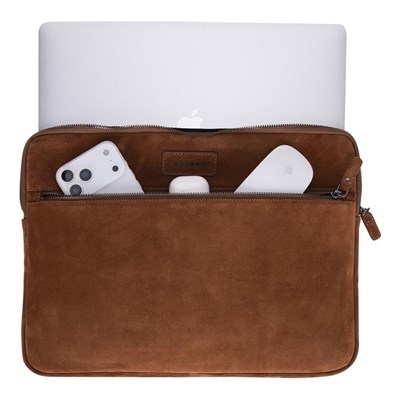Bloominbag Camel Still Hakiki Süet Deri 15-16 Inç Macbook/laptop Kılıfı