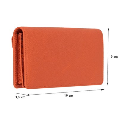 Bloominbag Celestina Pebble Orange Hakiki Deri Telefon Bölmeli Cüzdan
