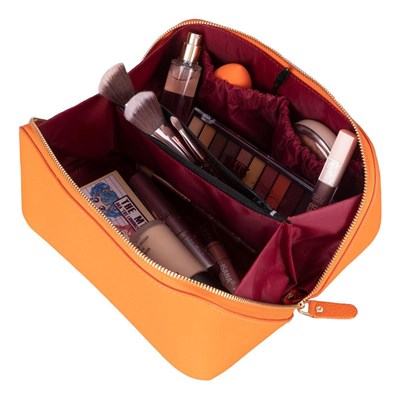 Bloominbag Ella Amber Bloom – Deri Seyahat Ve Makyaj Çantası
