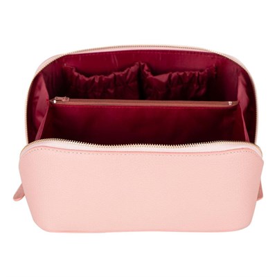 Bloominbag Ella Blush Shell – Deri Seyahat Ve Makyaj Çantası