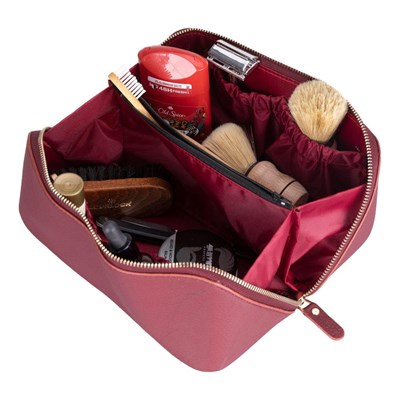 Bloominbag Ella Terra Burgendy Bordo Deri Makyaj Çantası