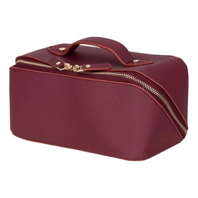 Bloominbag Ella Terra Burgendy Bordo Deri Makyaj Çantası