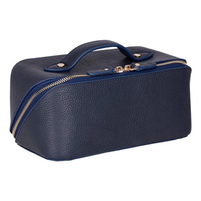 Bloominbag Ella Terra Navy Deri Seyahat Ve Makyaj Çantası