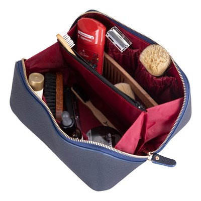 Bloominbag Ella Terra Navy Deri Seyahat Ve Makyaj Çantası