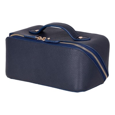 Bloominbag Ella Terra Navy Deri Seyahat Ve Makyaj Çantası