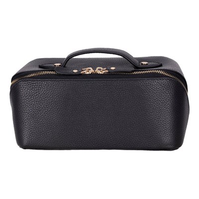 Bloominbag Ella Terra Onyx Black Deri Seyahat Ve Makyaj Çantası