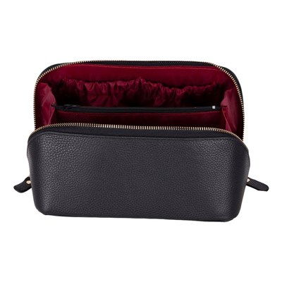 Bloominbag Ella Terra Onyx Black Deri Seyahat Ve Makyaj Çantası