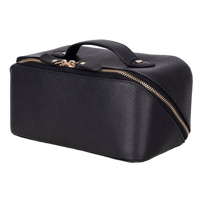Bloominbag Ella Terra Onyx Black Deri Seyahat Ve Makyaj Çantası