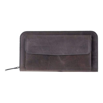 Bloominbag Faron Ash Graphite Telefon Bölmeli Hakiki Deri Unisex Clutch Çanta