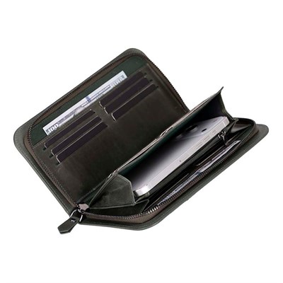Bloominbag Faron Ash Graphite Telefon Bölmeli Hakiki Deri Unisex Clutch Çanta