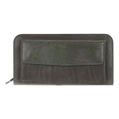 Bloominbag Faron Forest Green Telefon Bölmeli Hakiki Deri Unisex Clutch Çanta