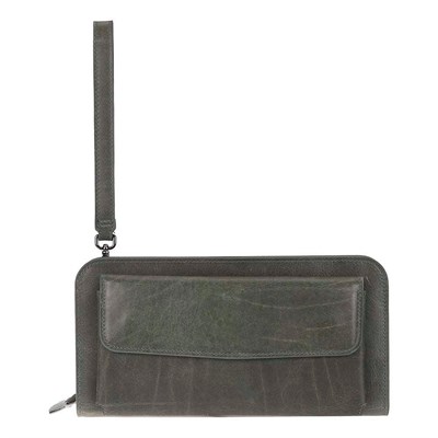 Bloominbag Faron Forest Green Telefon Bölmeli Hakiki Deri Unisex Clutch Çanta