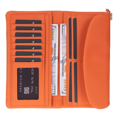 Bloominbag Élia Pebble Orange Large Deri Kadın Cüzdan & Clutch