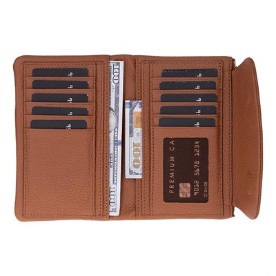 Bloominbag Élia Warm Tan Medium Deri Kadın Cüzdan & Clutch