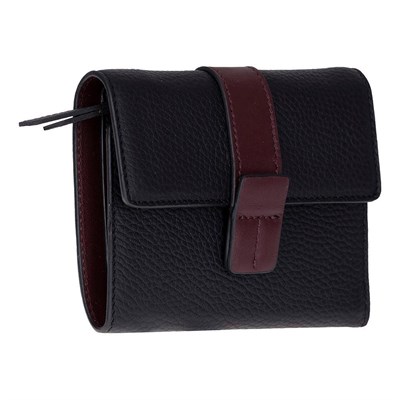 Bloominbag Liora Colorband Deri Kadın Cüzdan – Siyah & Bordeaux