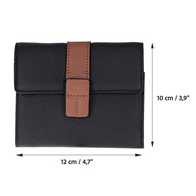 Bloominbag Liora Colorband Deri Kadın Cüzdan – Siyah & Karamel