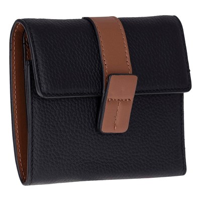 Bloominbag Liora Colorband Deri Kadın Cüzdan – Siyah & Karamel