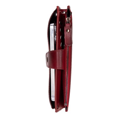 Bloominbag Lozan Strap Crimson Red Gerçek Deri Omuz Askılı Telefon Bölmeli Cüzdan Çanta