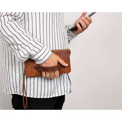 Bloominbag Majeste Rust Brown Curated Deri Clutch Bag