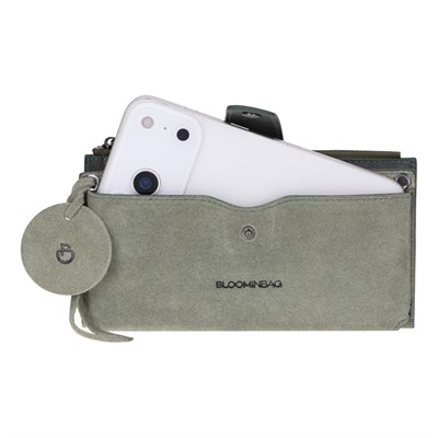 Bloominbag Mint Still Lozan Hakiki Süet Çapraz Askılı Telefon Bölmeli Cüzdan Çanta