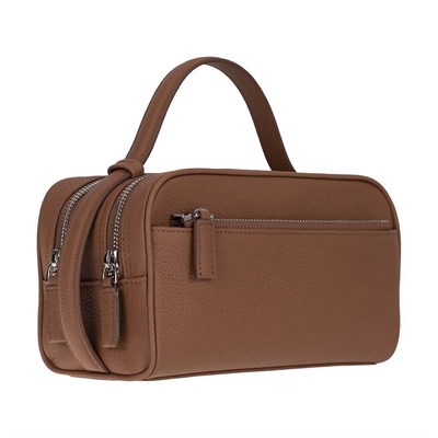 Bloominbag Miren Cognac Tan Hakiki Deri Unisex Seyahat Bakım & Organizer Clutch Çanta