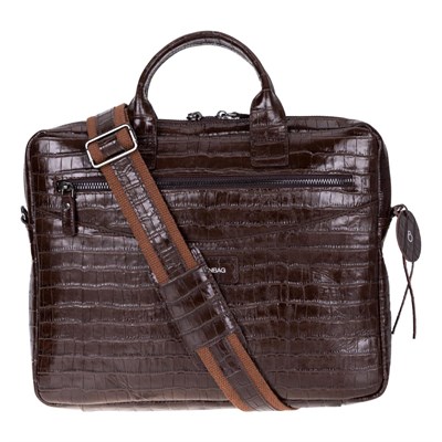Bloominbag Mocha Croco Hakiki Deri 15-16 Inç Macbook/laptop Çantası