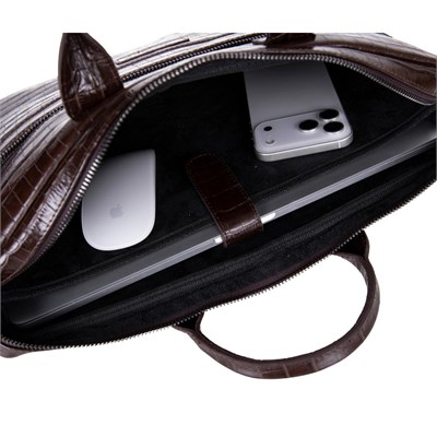 Bloominbag Mocha Croco Hakiki Deri 15-16 Inç Macbook/laptop Çantası