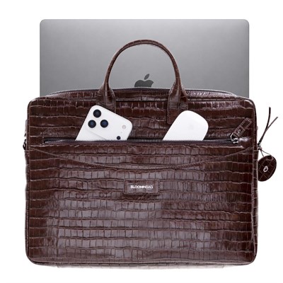 Bloominbag Mocha Croco Hakiki Deri 15-16 Inç Macbook/laptop Çantası