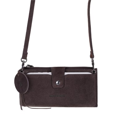 Bloominbag Mocha Still Lozan Hakiki Süet Çapraz Askılı Telefon Bölmeli Cüzdan Çanta