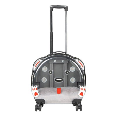 Bloominbag Pawbuddy Clear Travelmate– Gri Ve Şeffaf Tekerlekli Lüks Evcil Hayvan Taşıma Çantası