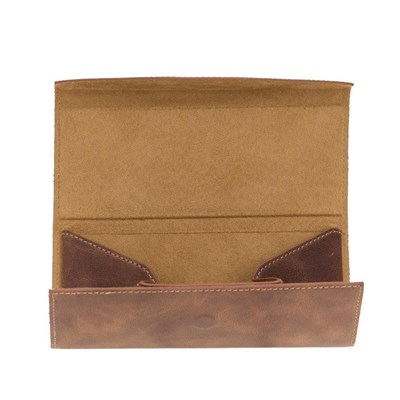 Bloominbag Prisma Espresso Brown Deri Gözlük Kılıfı – Mıknatıslı Üçgen Tasarım