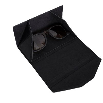 Bloominbag Prisma Noir Black Deri Gözlük Kılıfı – Mıknatıslı Üçgen Tasarım