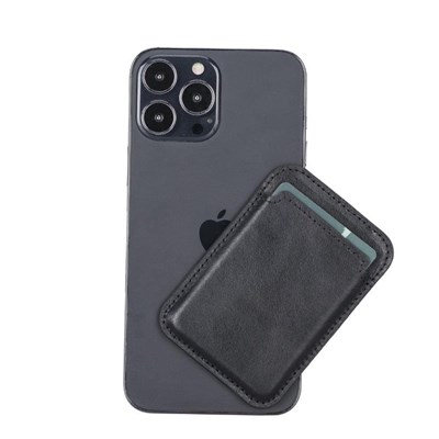 Bloominbag Snapé Noir Black Mıknatıslı Deri Telefon Kartlık