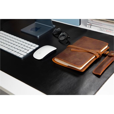 Bloominbag Still & Silent – Charcoal Gerçek Deri Masa Matı Macbook Altlığı Ve Mousepad
