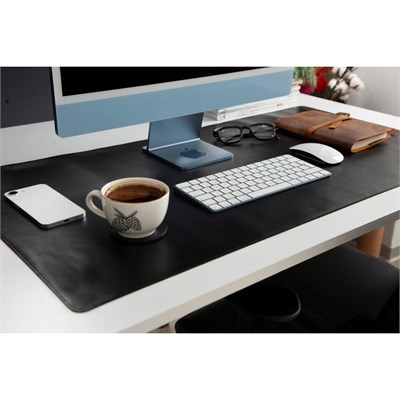 Bloominbag Still & Silent – Charcoal Gerçek Deri Masa Matı Macbook Altlığı Ve Mousepad