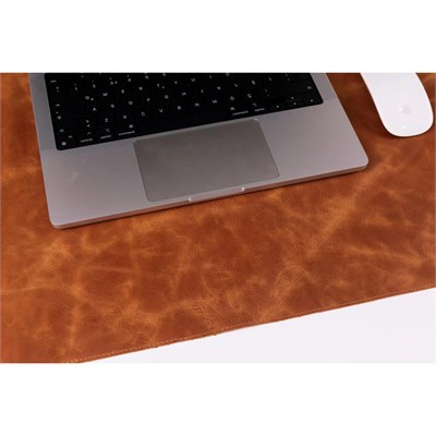 Bloominbag Still & Silent – Golden Tan Gerçek Deri Desk Mat Macbook Altlığı Ve Mousepad