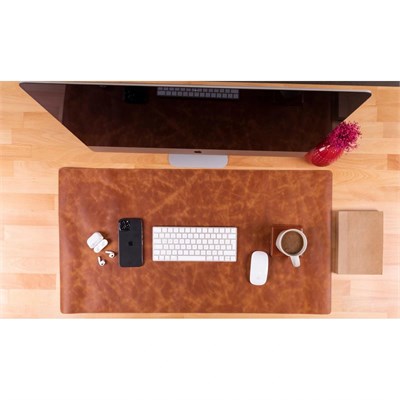 Bloominbag Still & Silent – Golden Tan Gerçek Deri Desk Mat Macbook Altlığı Ve Mousepad