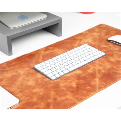 Bloominbag Still & Silent – Golden Tan Gerçek Deri Desk Mat Macbook Altlığı Ve Mousepad