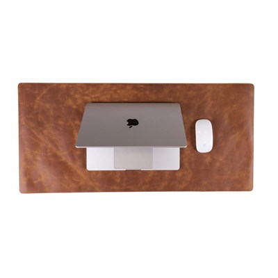 Bloominbag Still & Silent – Golden Tan Gerçek Deri Desk Mat Macbook Altlığı Ve Mousepad