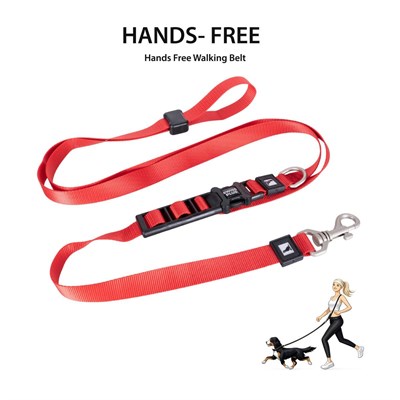 Bloominbag Swissplus Urban Paws Crimson Red Hands-free Ayarlanabilir Köpek Kordonu – 25mm