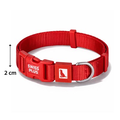 Bloominbag Swissplus Urban Paws Köpek Tasması – Crimson Red | Ayarlanabilir, Dayanıklı, Hafif-20mm
