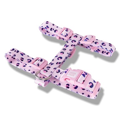 Bloominbag Swissplus Urban Paws Pink Leo Geri Dönüştürülmüş H-tipi Köpek Göğüs Tasması-l