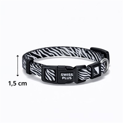 Bloominbag Swissplus Urban Paws Zebra Noir Recycled Köpek Tasması - 15 Mm