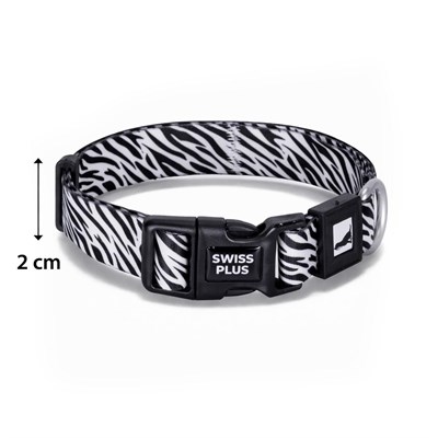 Bloominbag Swissplus Urban Paws Zebra Noir Recycled Köpek Tasması - 20 Mm