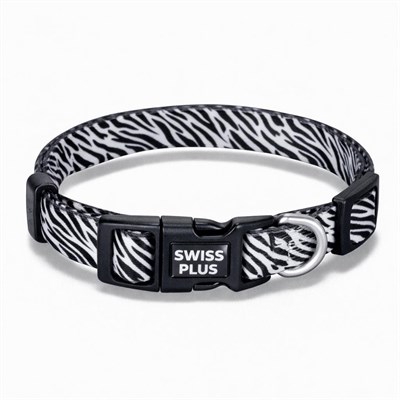 Bloominbag Swissplus Urban Paws Zebra Noir Recycled Köpek Tasması - 15 Mm