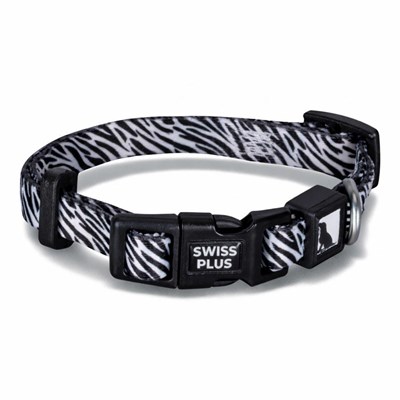 Bloominbag Swissplus Urban Paws Zebra Noir Recycled Köpek Tasması - 10 Mm