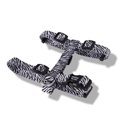 Bloominbag Swissplus Urban Paws Zebra Black Geri Dönüştürülmüş H-tipi Köpek Göğüs Tasması-m