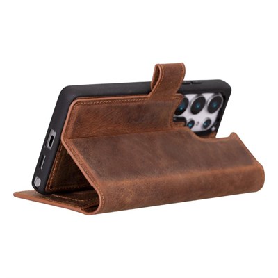 Bloominbag Valeno Saddle Heritage Deri Samsung Galaxy S25 Ultra(6.9”) Manyetik Ayrılabilir Cüzdanlı Telefon Kılıfı